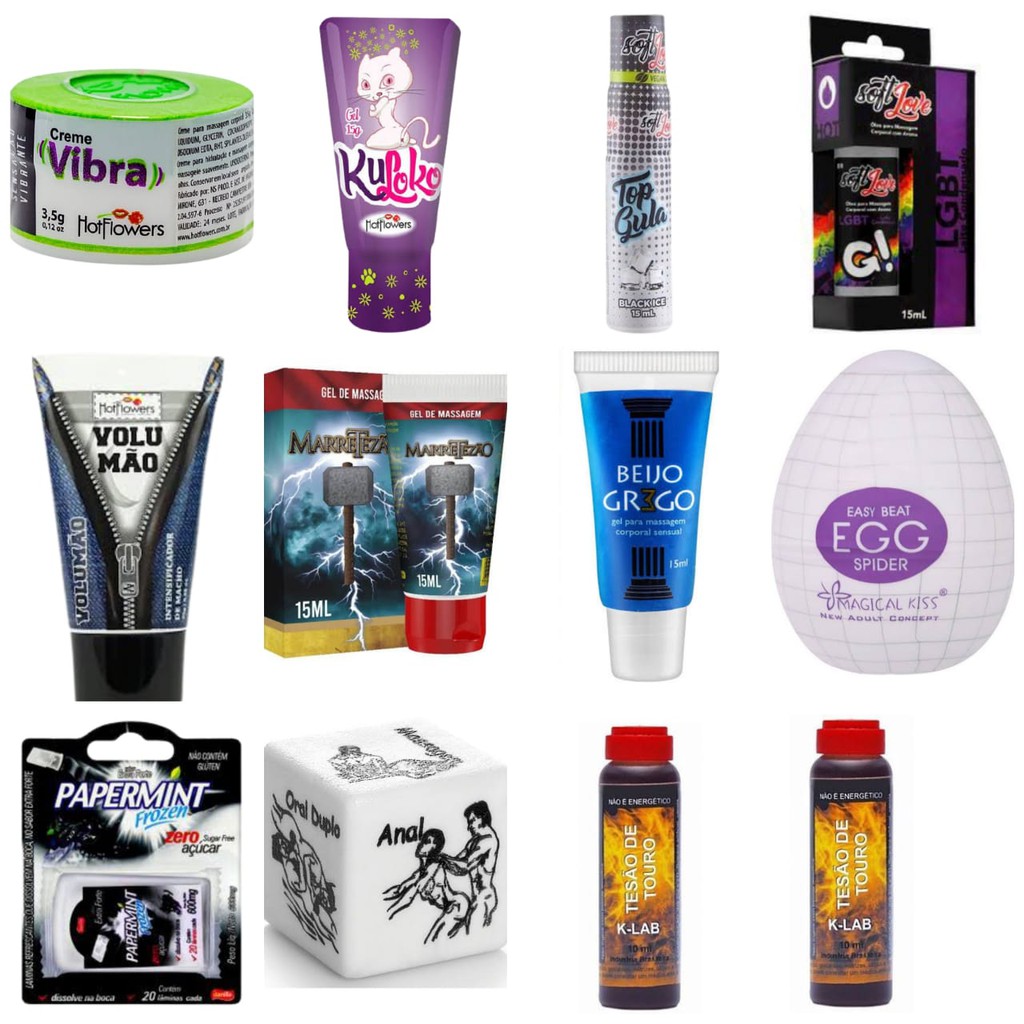 Kit Sex Shop Gay Dia dos Namorados 12 Produtos