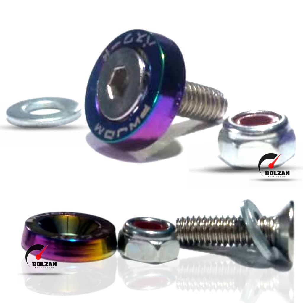 Parafusos e Arruelas Anodizadas Coloridas Acabamentos em Geral Motor Placa Moto Cor CAMALEÃO