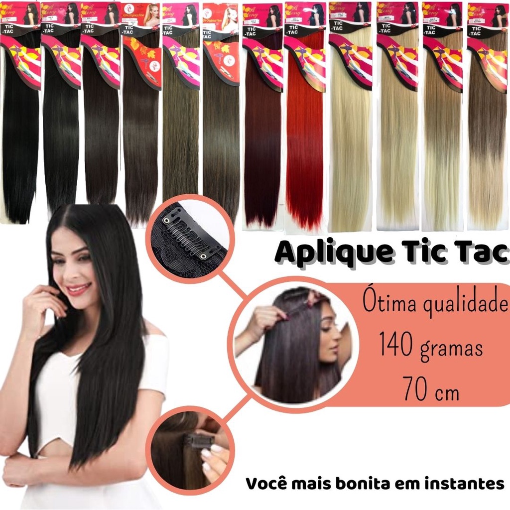 Cabelo Alongamento Tic Tac Liso 70cm Idêntico A Humano Lindo em