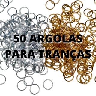 50 argolas para trança, argolas coloridas para tranças, kit trancista, acessorio para trança nago, argolinha box braids