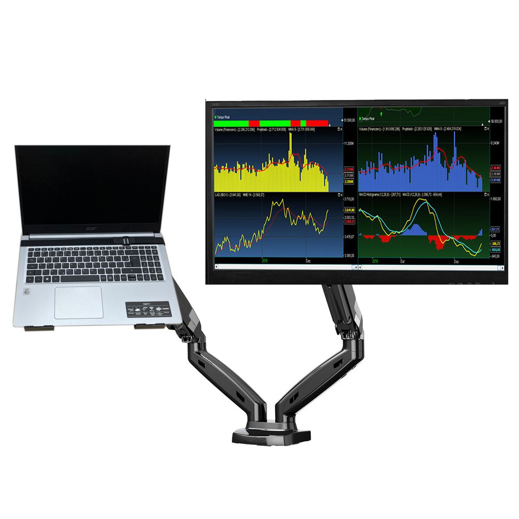 Suporte Notebook Kit Bandeja Snb-8 + Suporte De Pistão F160n