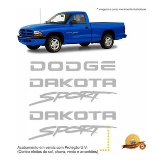 Kit Emblemas/adesivos Dodge Dakota Sport Prata Completo