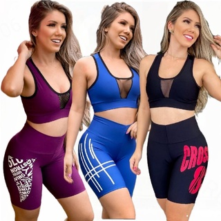 Conjunto short e Top kit 6 peças fitness atacado revenda