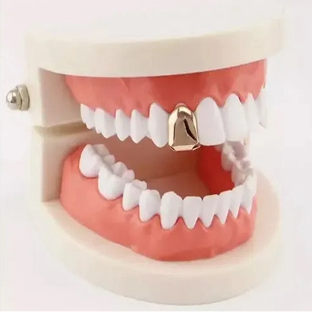 Grillz Unitário Para 1 Dente Banhado A Ouro Rose 18k