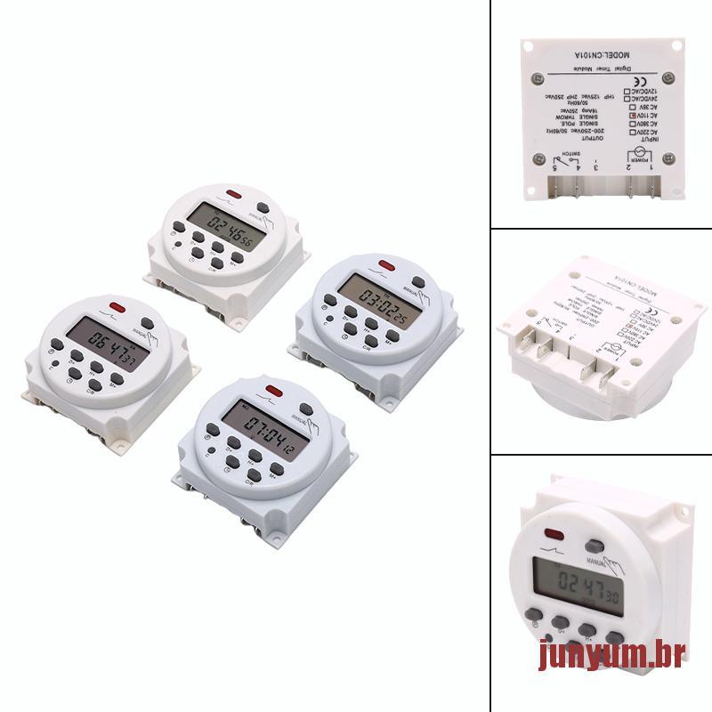 Junho CN101A 12V 24V 110V 240V Interruptor Temporizador Digital LCD