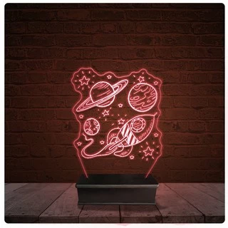 Abajur Luminária Acrílico Led - Espaço Sideral 02