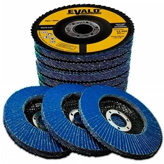 Disco de Lixa Flap 4.1/2 POL 115 MM Aço Inox Grão 100 Kit com 10 Unidades EVALD EVALD em Oferta na Shopee