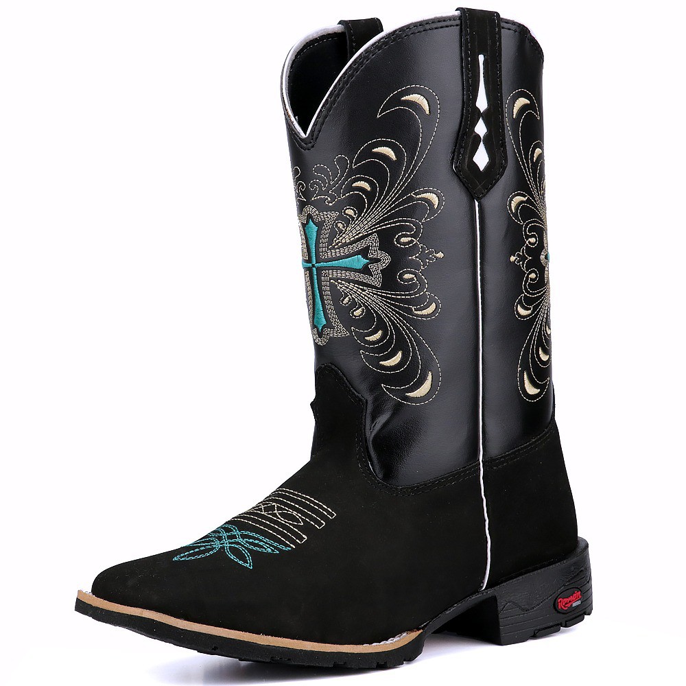 Bota preta hot sale country feminina