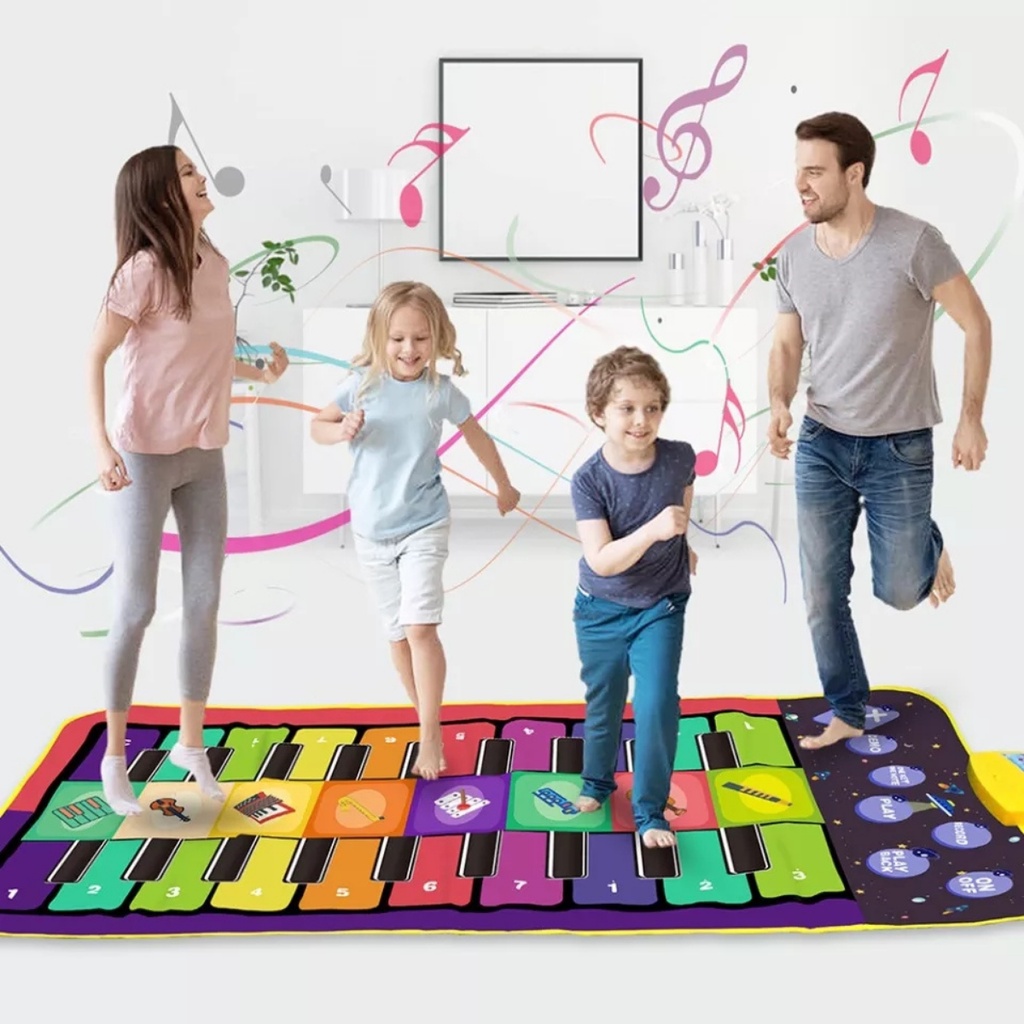 179x72cm grande piano musical jogando esteira 24 teclas piso teclado  instrumento tapete multifunções jogo criança brinquedo educativo presente  de