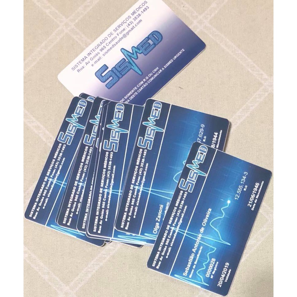 Cartão e Carteirinha em Pvc