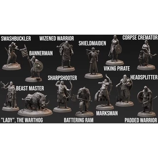 MINIATURAS RPG Dungeons & Dragons PACK "Askelung, The Sea Tribe". Journey to Valhalla LOOT STUDIOS