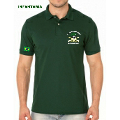 Camisa Polo Reservista Infantaria Camiseta Bordado | Shopee Brasil