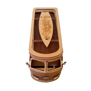 Perua Kombi 3D Volkswagen em Miniatura Amadeirada Decorativa