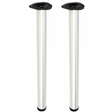 2 Pes De Mesa 73cm Com Regulagem - Branco - Com Parafusos