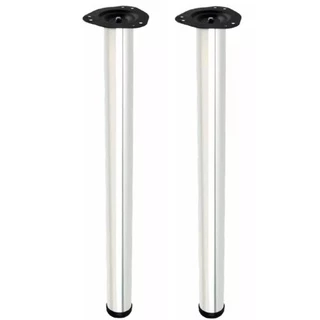 2 Pes De Mesa 73cm Com Regulagem - Branco - Com Parafusos
