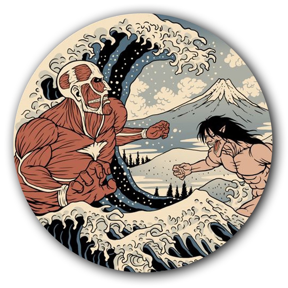 Attack On Titan - Mouse Pad De Latex Redondo 20cm De Diametro