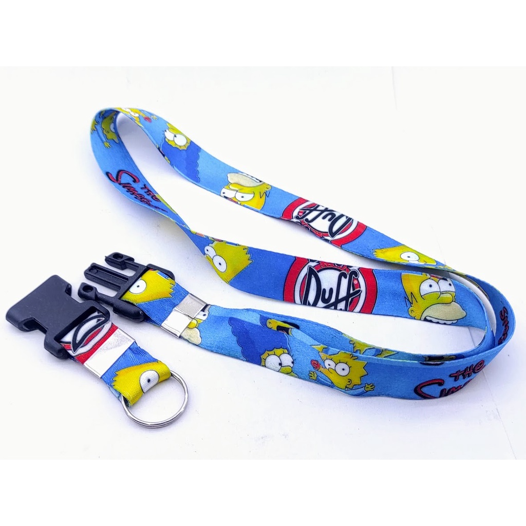 Cordão para pescoço SIMPSONS AZUL chaveiro Tirante com engate rápido para moto, chaveiro chupeta caneca moto ou crachá