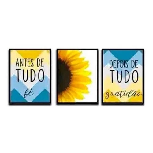 Kit Quadros Decorativos Mosaico 3 Peças Trio Cacto Minimalista Desenho  Modular Frase Fé Amor Gratidão Amarelo Conceitual Vintage Floral Abstrato  Flor