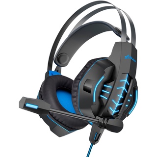 Headset Gamer Fone de ouvido Headphone com Microfone LED entrada USB e P3 LC-843 Marca XTRAD