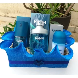 Presente Perfume Kaiak, Homem ou Biografia Masculino Natura Cesta ou Baú