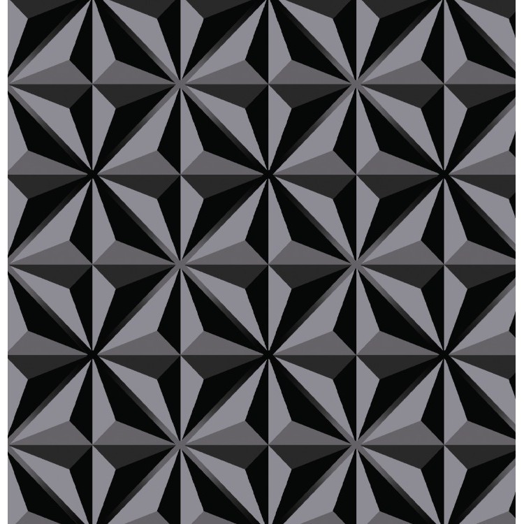 Papel de Parede Geométrico Preto Autoadesivo GEO55