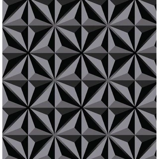 Papel de Parede Geométrico Preto Autoadesivo GEO55