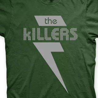 Camiseta The Killers Musgo e Cinza em Silk 100% Algodão