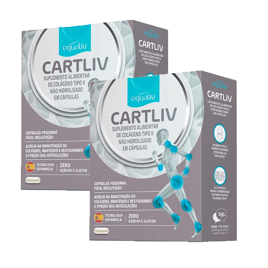 Kit 2 Cartiliv Colágeno Tipo 2 Equaliv - 60 Cápsulas em Promoção