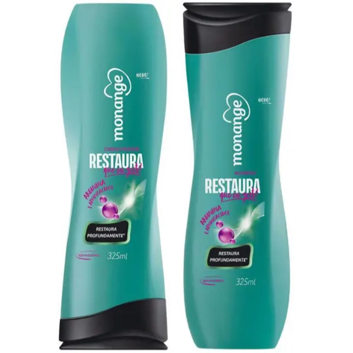 Kit Shampoo e Condicionador Monange Restaura Que eu Gosto 325ml ...