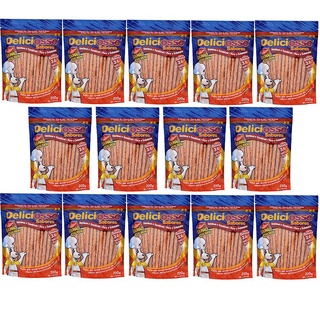 Combo Petisco Palitinho Ossinho Para Cães Deliciosso Palito Natural Fino Salmão - 14 Pacotes de 200g