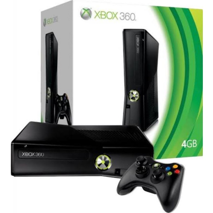 Microsoft Xbox 360 Super Slim 4gb + 3 Jogos Standard Cor Preto em