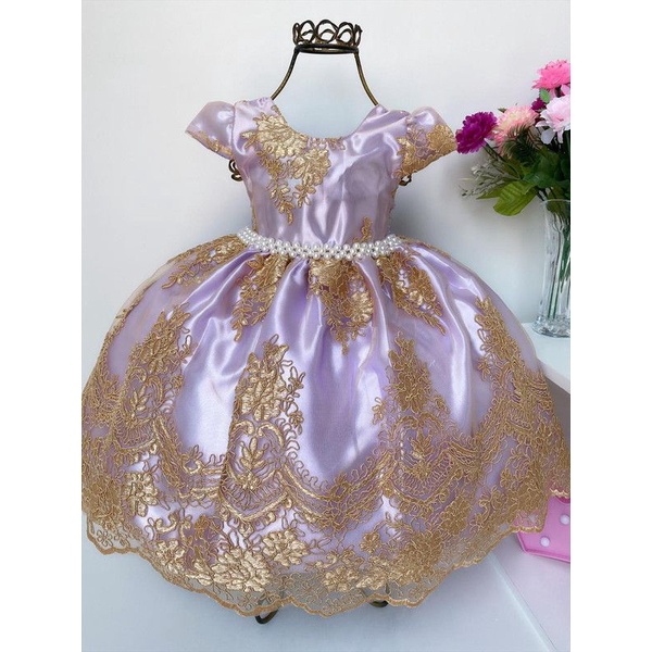 Vestido Princesa Sofia Lilás Realeza Dourado Festa Infantil em Promoção na  Americanas