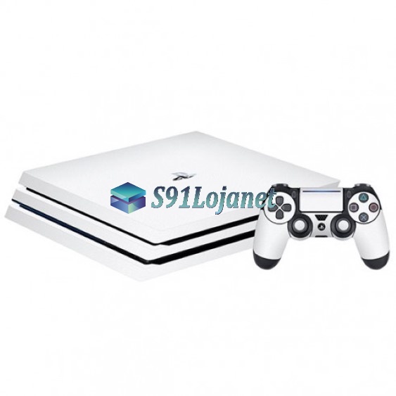 Skin Ps4 Pro Playstation 4 Origina Brlho Gloss Branco