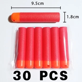 30 Pcs 9.5x1.8 cm Red Nerf Mega Crianças Brinquedo De Espuma Refil Dardos Grande Buraco Cabeça Presente