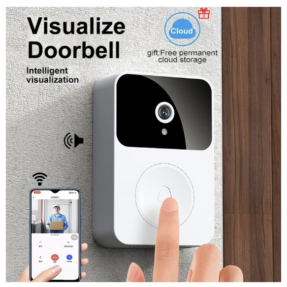 Campainha Com Câmera WIFI Hd Smart Night Vision Vídeo Remoto