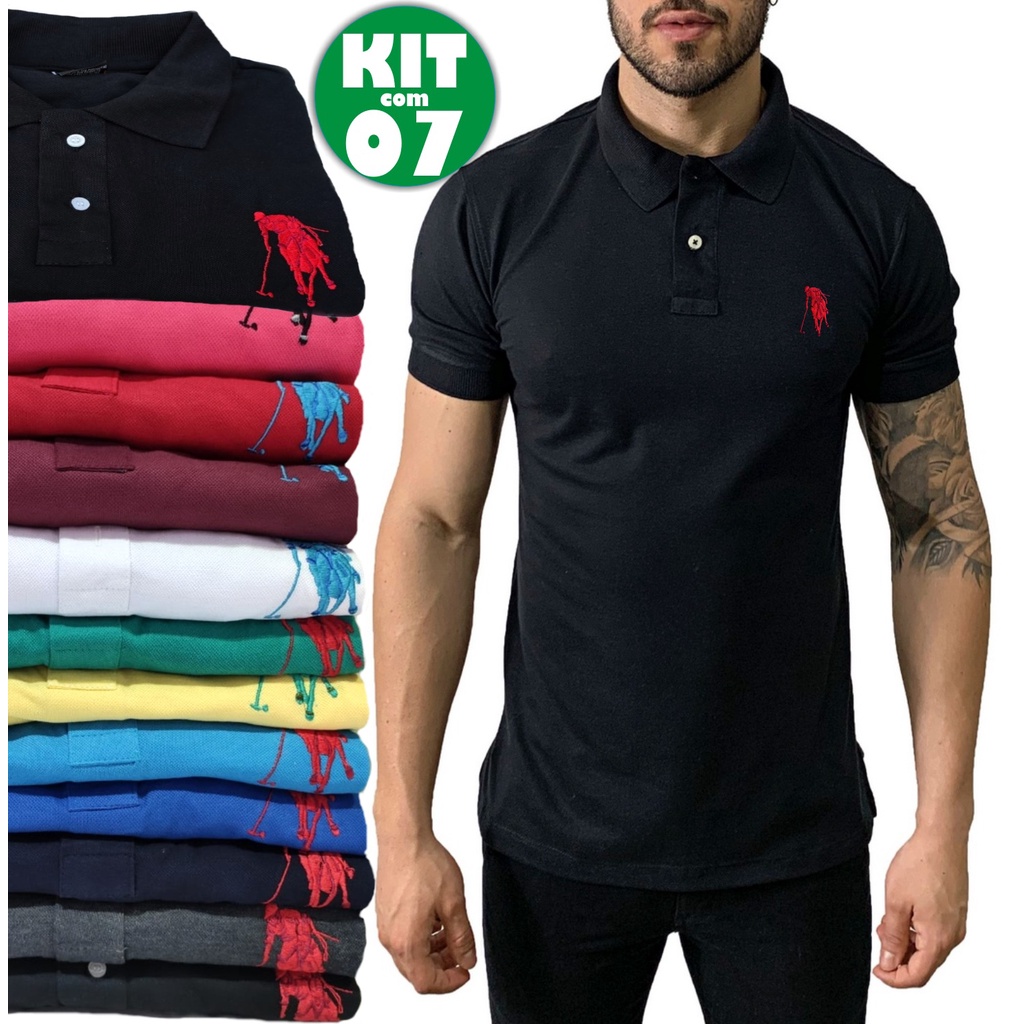 kit 07 Camisa Gola Polo Grandes Marcas PREMIUM | Shopee Brasil