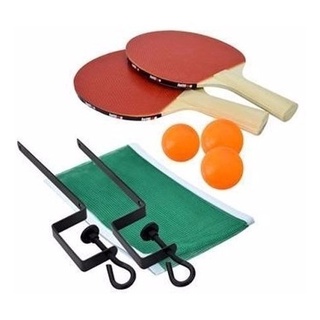 Kit Tênis de Mesa Ping Pong C/ 2 Raquetes 3 Bolas Rede Suporte