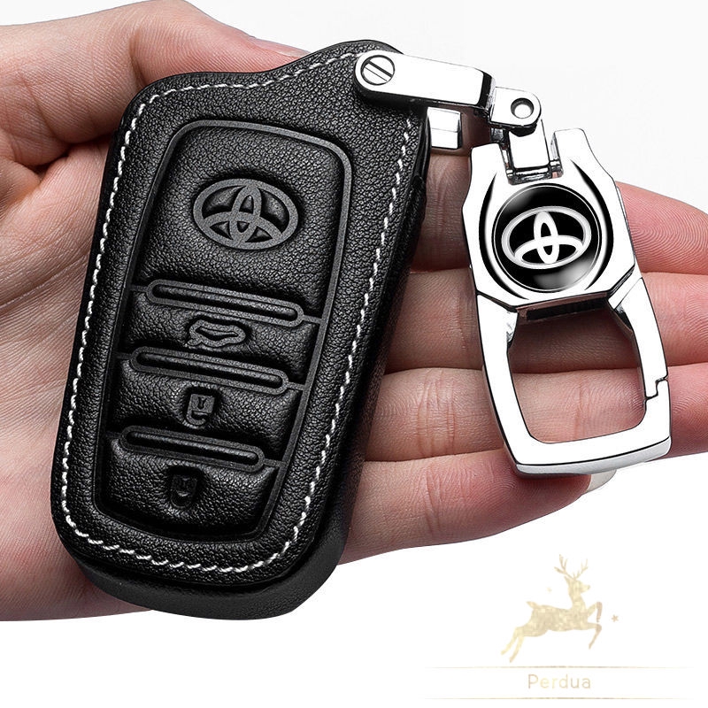 Toyota Capa De Couro Para Chaveiro Carro Terno Toyota Hilux Innova Fortuner Keyless Shopee Brasil