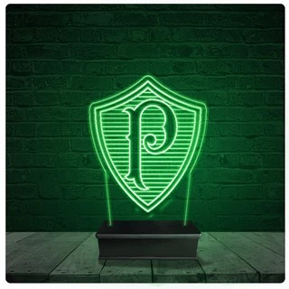 Luminária Abajur Acrílico Led - Palmeiras Futebol Time 18