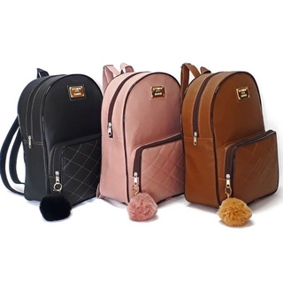 Bolsa Mochila feminina de Couro Sintetico. MODA PREMIUM Bolsas femininas de moda SEM POMPOM
