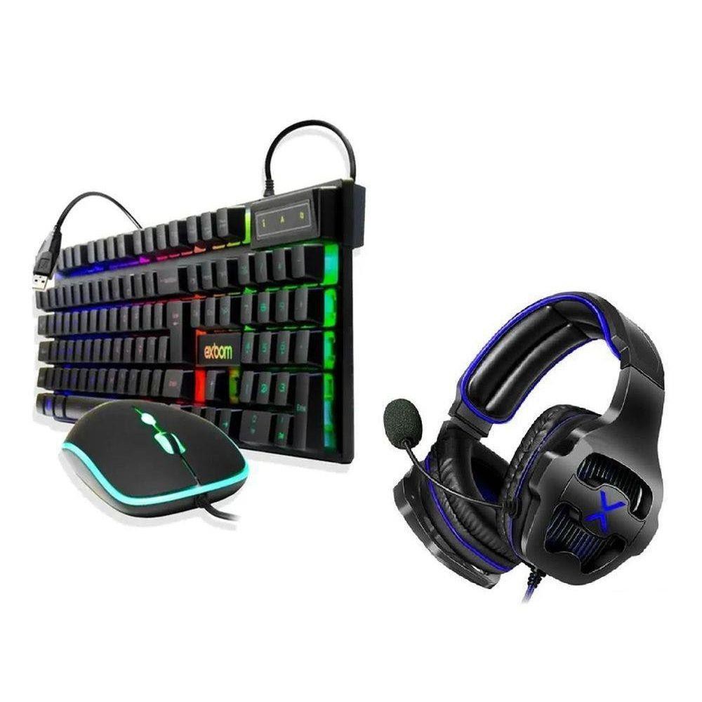 Kit Gamer Teclado Mouse E Fone de Ouvido Headphone Para Computador PC ...