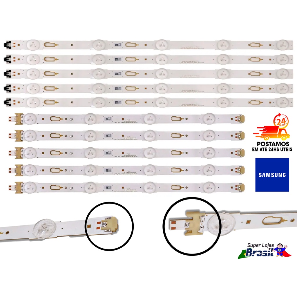 Barra Led Kit 10 Un40ju6500 Un40ju6700 Un40mu6300 Un40mu6100