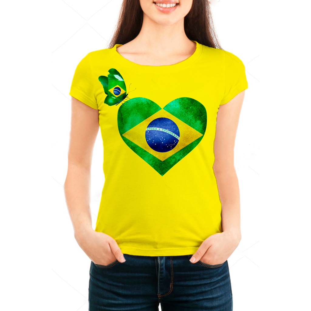 Camiseta Feminina Bandeira do Brasil