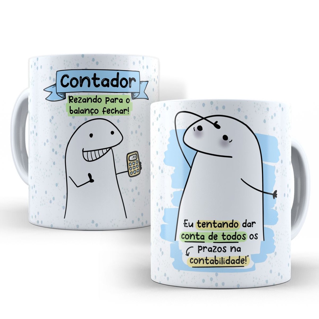 Caneca Contabilidade - Contador Flork Profissões Engraçada Divertida Personalizada com Nome 341