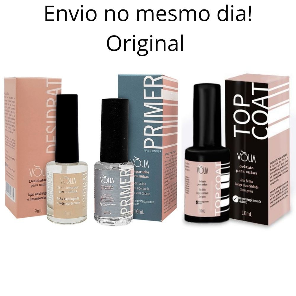 Kit Blindagem Volia Primer + Desidratador + Top Coat Shopee Brasil