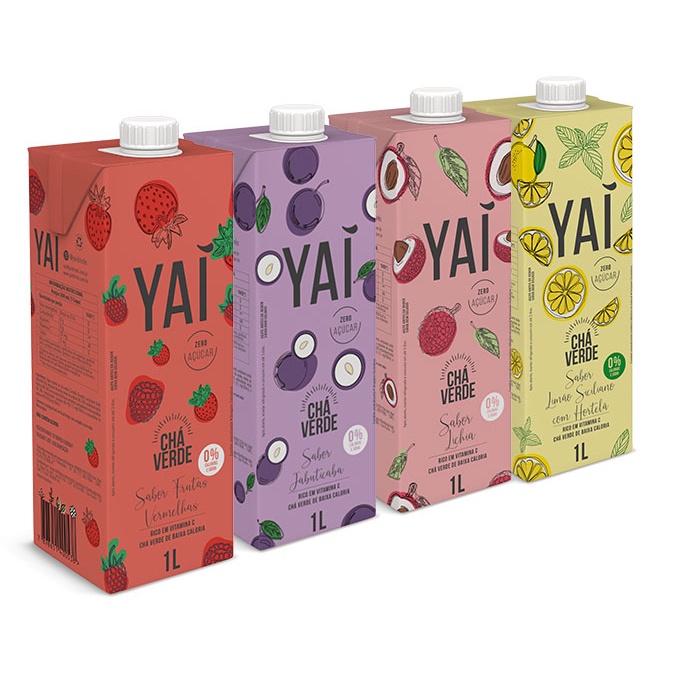 Cha verde em 5 sabores de 1L Yai