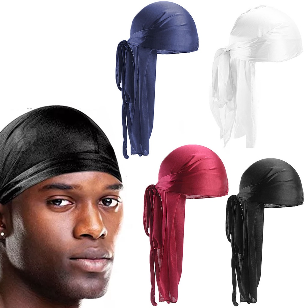 Bandana Durag Preta Tug Touca 360waves Dureg Hiphop Rapper