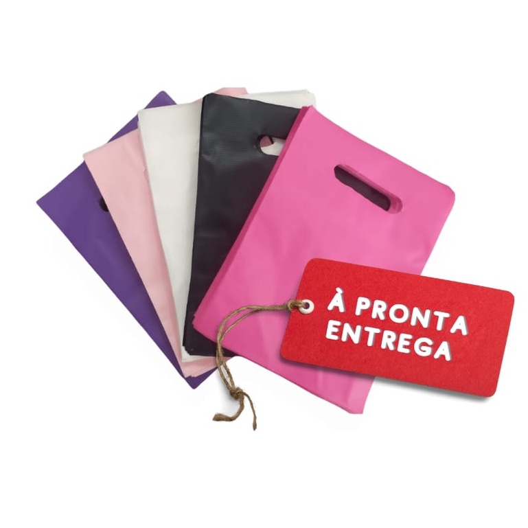 100 Sacolas Plástica Boca de Palhaço pequena medida15x20