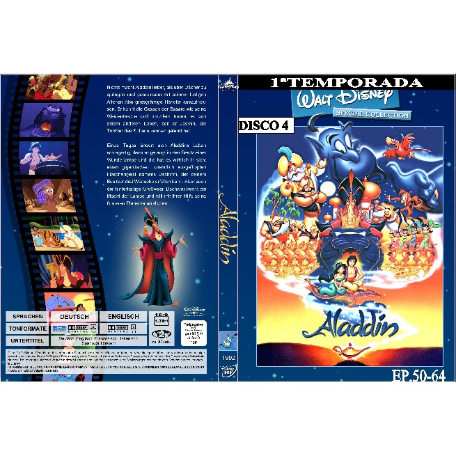 dvd,aladdin serie animada completo favor comprar de 13:00 as 22:00