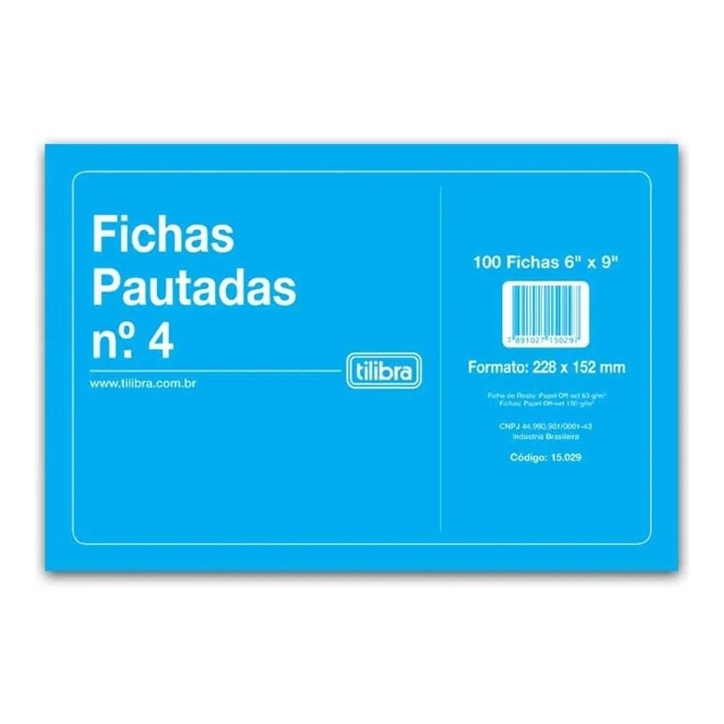 Ficha Pautada X N Tilibra Bloco Com Fichas Pautadas Shopee Brasil